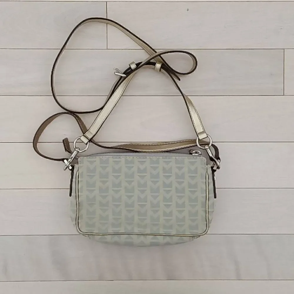 Michael Michael Kors Women's Allover Print Silver Crossbody Bag Green
